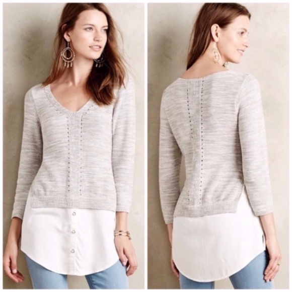 Anthropologie Tops - Anthropologie Moth Aslin Layered Tunic Sweater XS